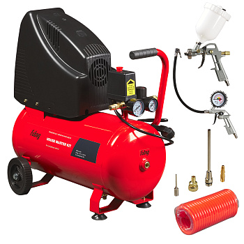 Компрессор Домашний мастер с набором пневмоинструмента (HOUSE MASTER KIT) + 5 (OL 195/24 + 5 предметов)