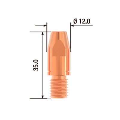 Контактный наконечник M10х35 мм CuCrZr D=1.6 мм (25 шт.)