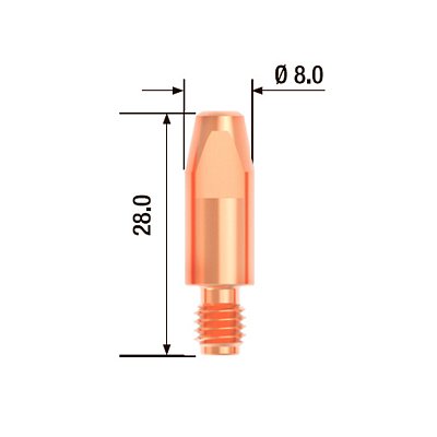 FUBAG Контактный наконечник M6х28 мм ECU D=1.0 мм  (25 шт.)